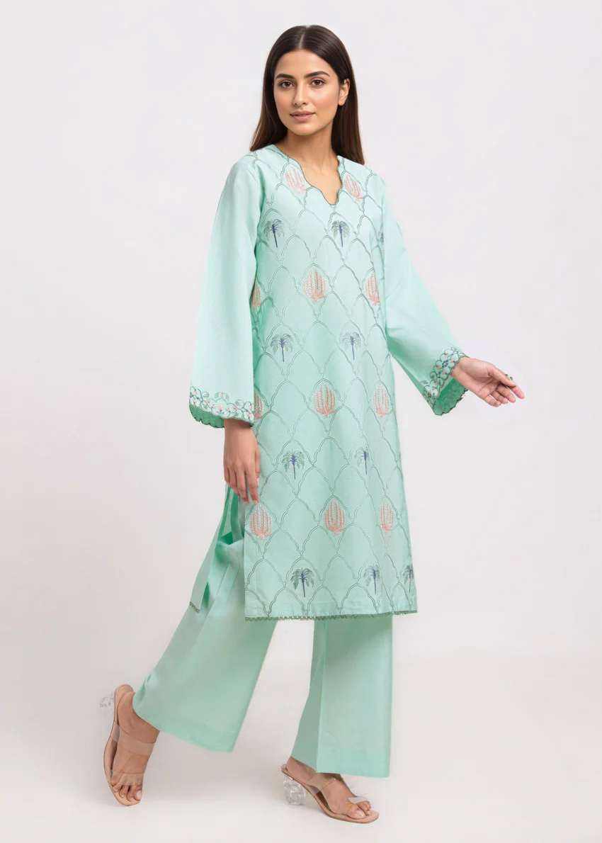 M-Green-Cotton Silk-2 Piece (WPS25SE2051) - Image 6