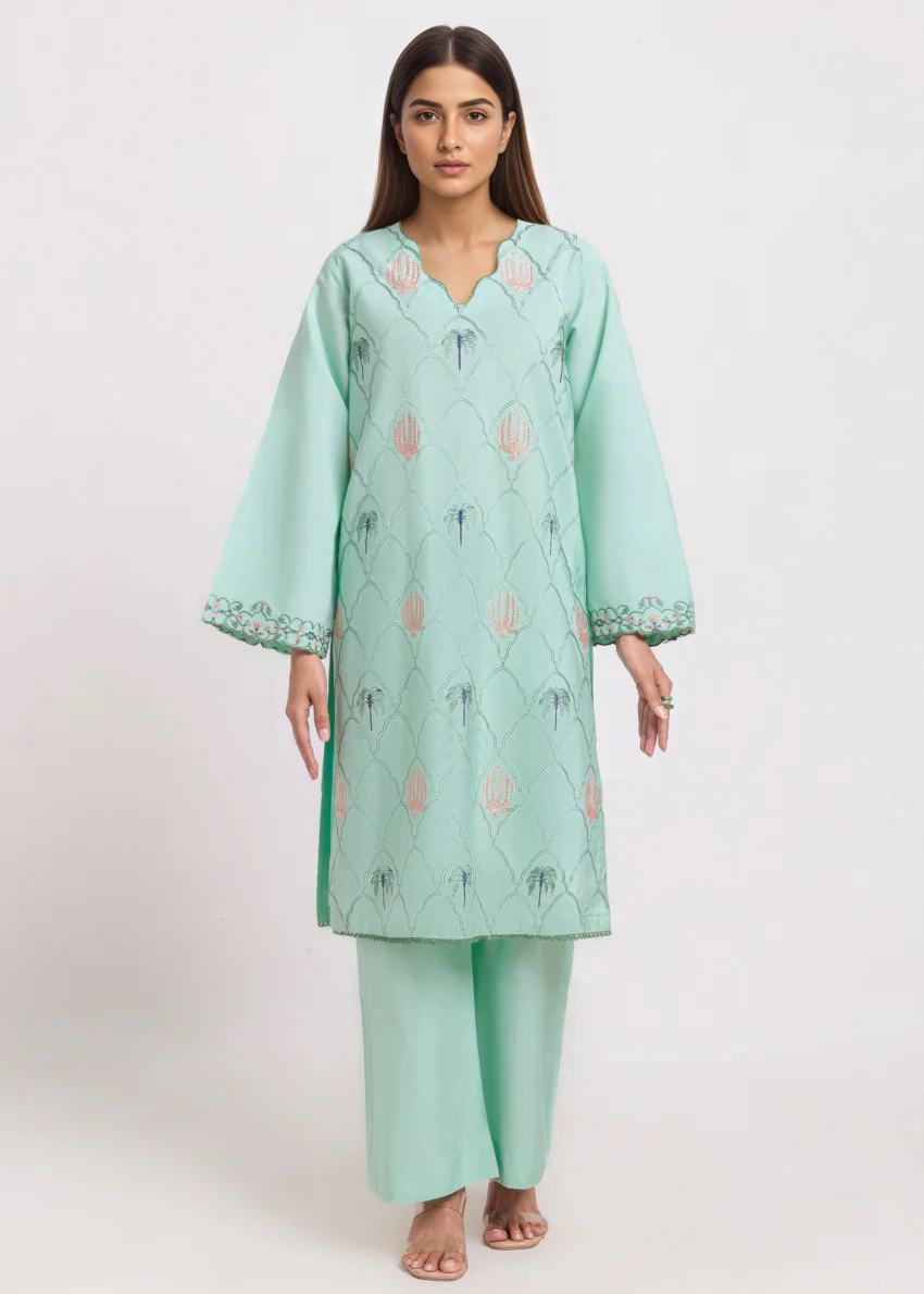 M-Green-Cotton Silk-2 Piece (WPS25SE2051) - Image 7