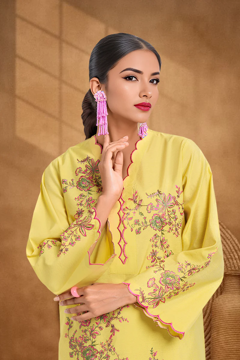 Lime-Cotton Silk-2 Piece (WPS25SE2052) - Image 5
