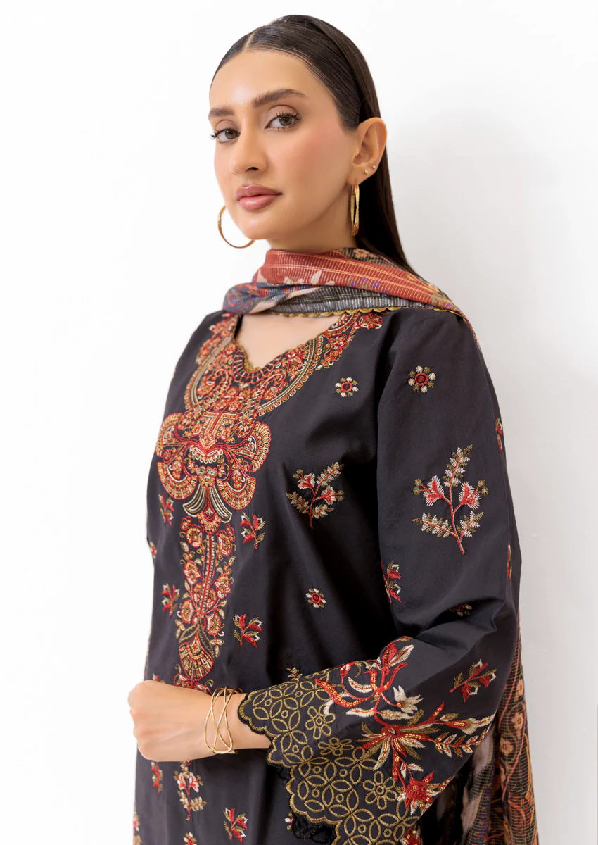 Black-Cotton Silk-3 Piece (WPS25SE3003) - Image 5
