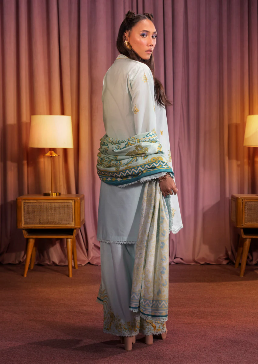 S-Green-Cotton Silk-3 Piece (WPS25SE3018) - Image 2