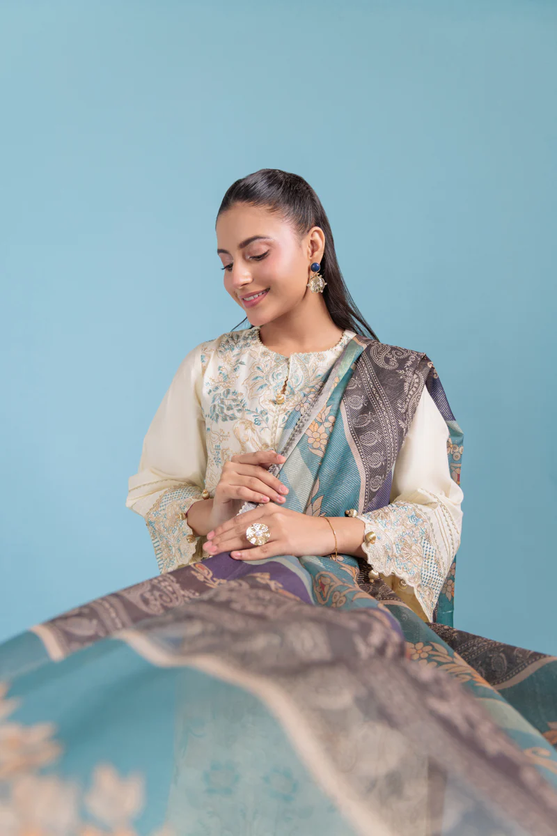 O-White-Cotton Silk-3 Piece (WPS25SE3025) - Image 3