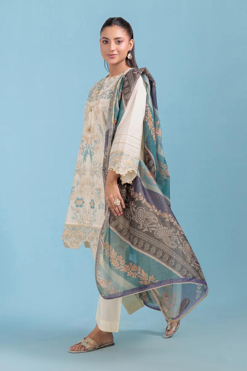 O-White-Cotton Silk-3 Piece (WPS25SE3025) - Image 5