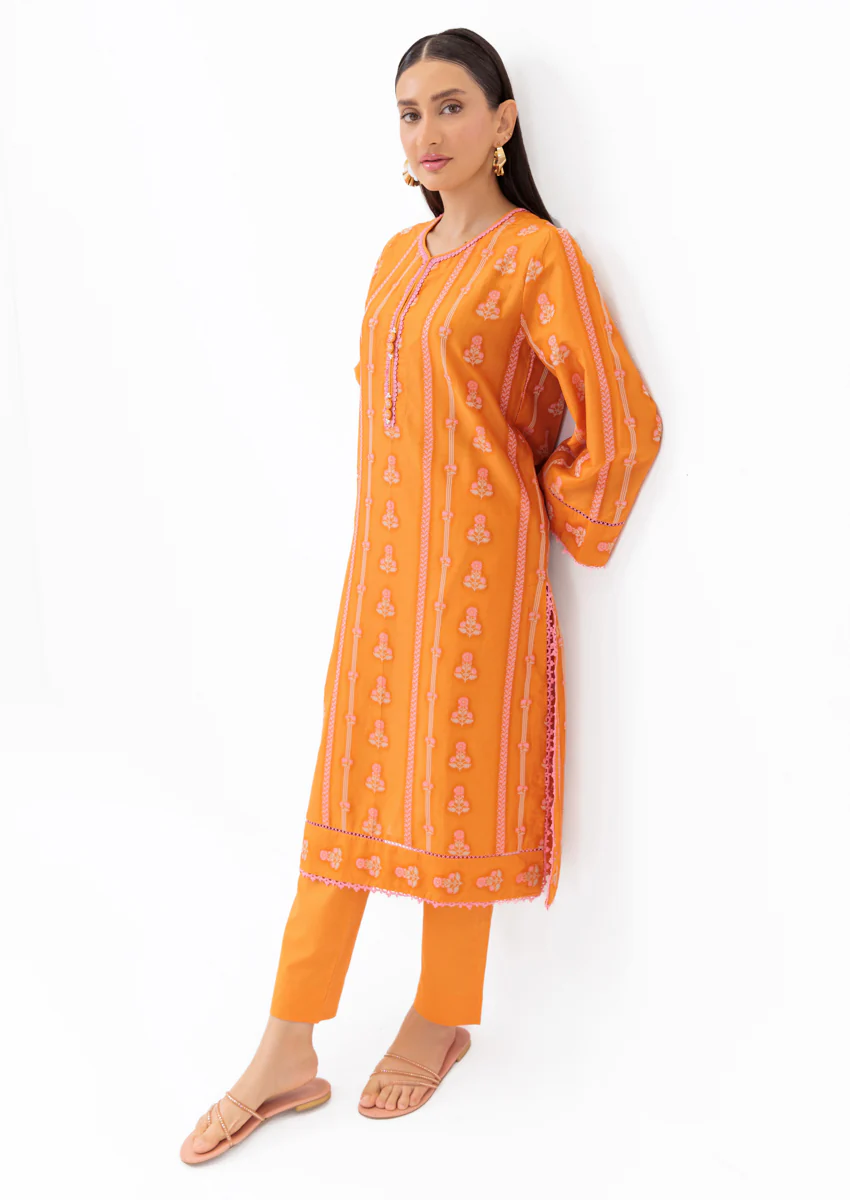 Orange-Jacquard-2 Piece (WPS25SL2007) - Image 8