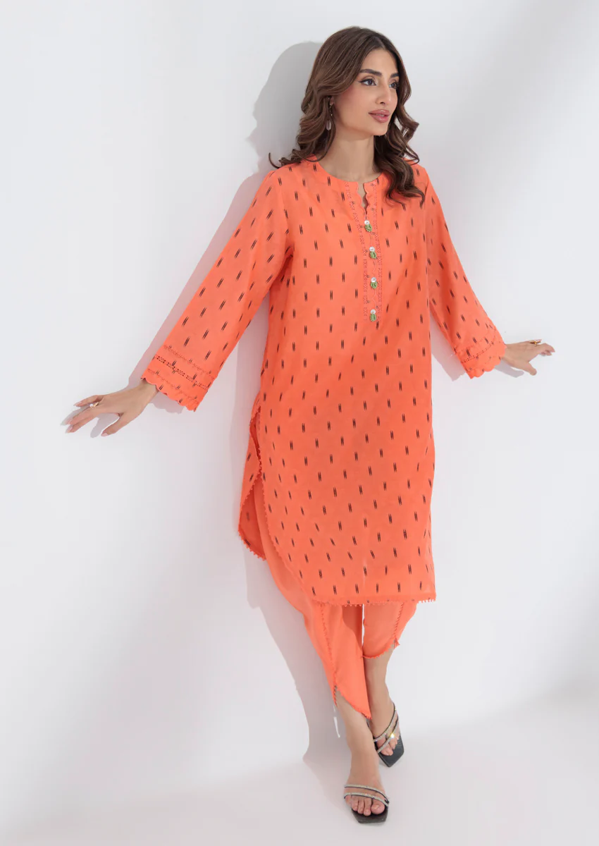 Salmon-Jacquard-2 Piece (WPS25SL2P023) - Image 3