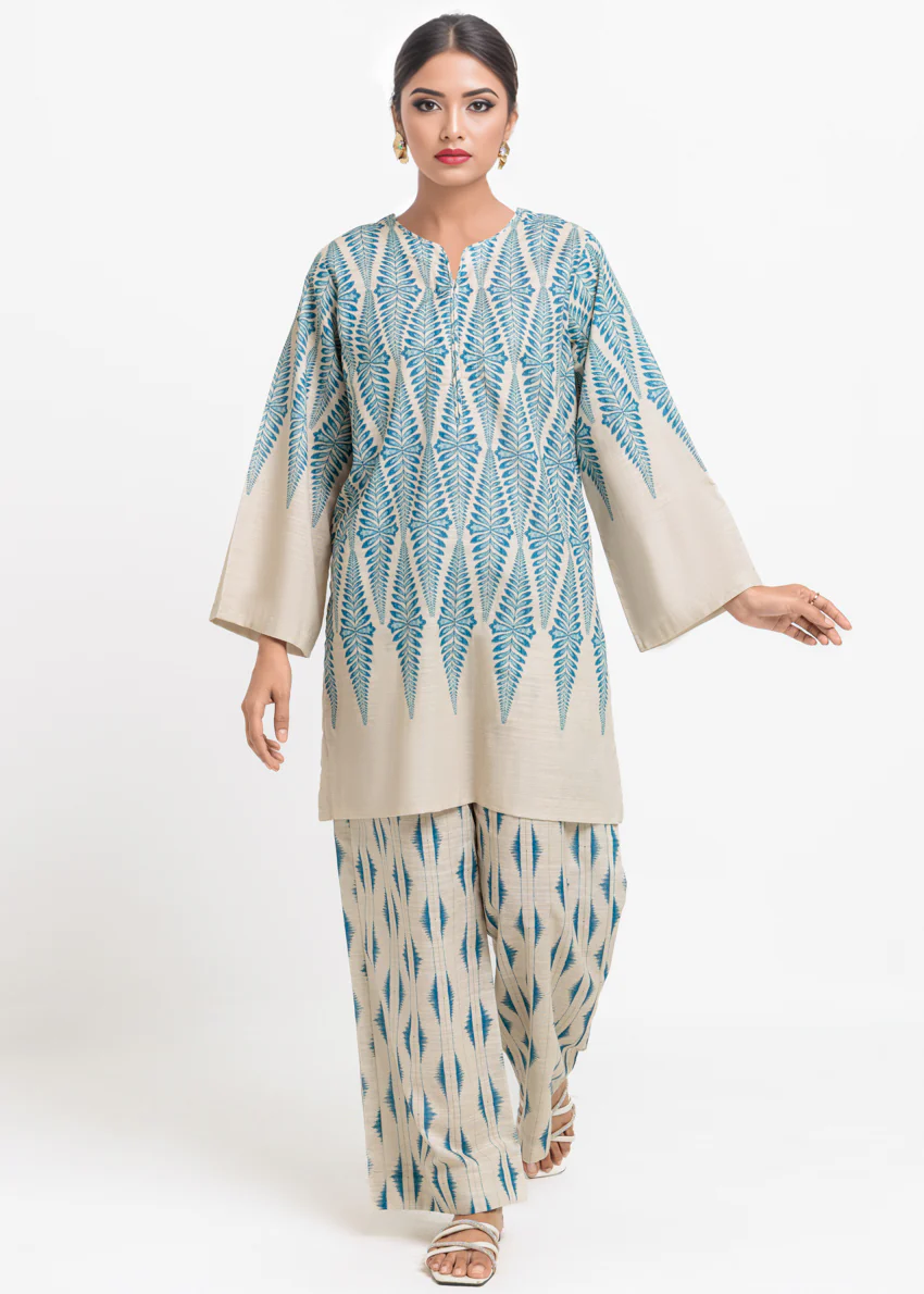 Cream-Khaddar-2 Piece (WPSTPBW25HR10N5) - Image 3
