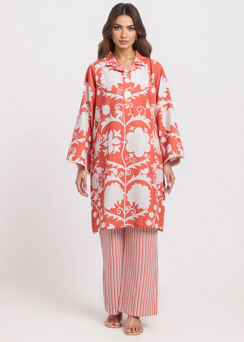 Orange-Khaddar-2 Piece (WPSTPBW25HR10N6) - Image 4