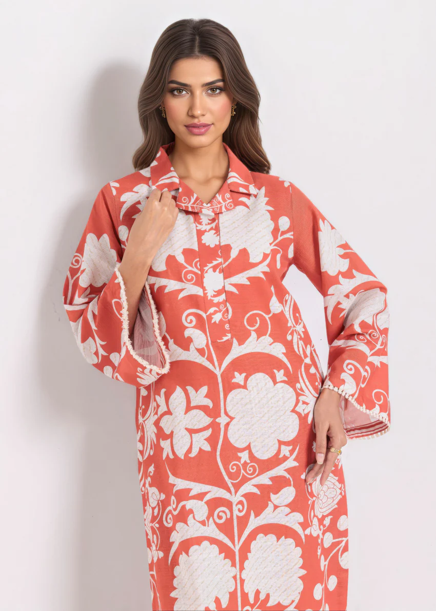 Orange-Khaddar-2 Piece (WPSTPBW25HR10N6) - Image 5