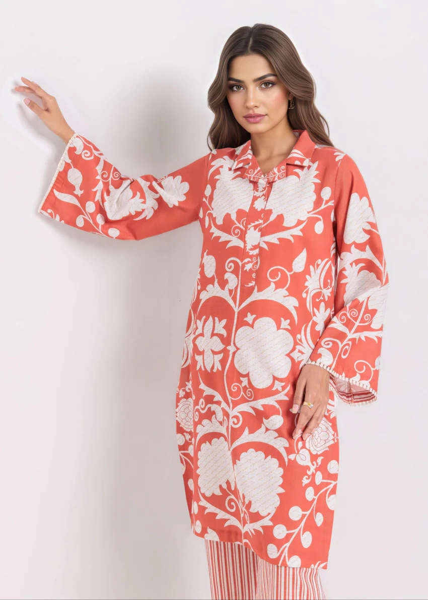 Orange-Khaddar-2 Piece (WPSTPBW25HR10N6) - Image 6