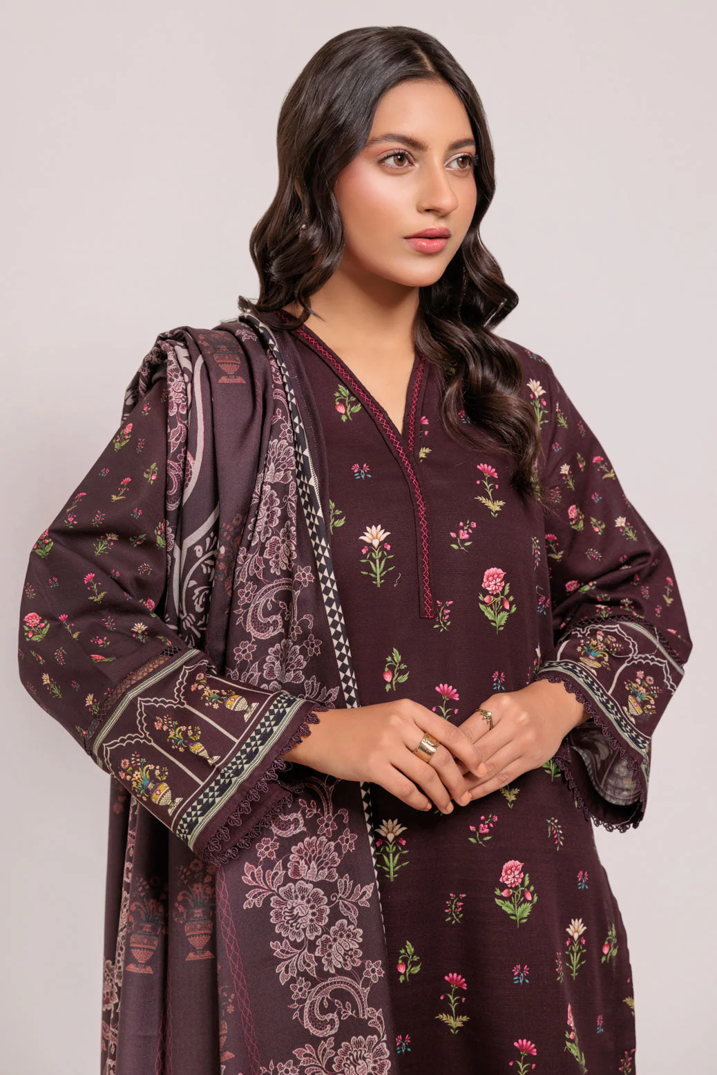 BROWN-KHADDAR-3 PIECE (WS1243P15) - Image 2