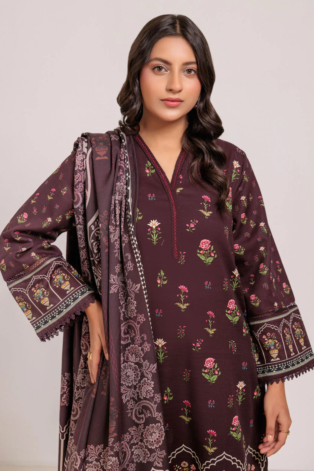 BROWN-KHADDAR-3 PIECE (WS1243P15) - Image 4