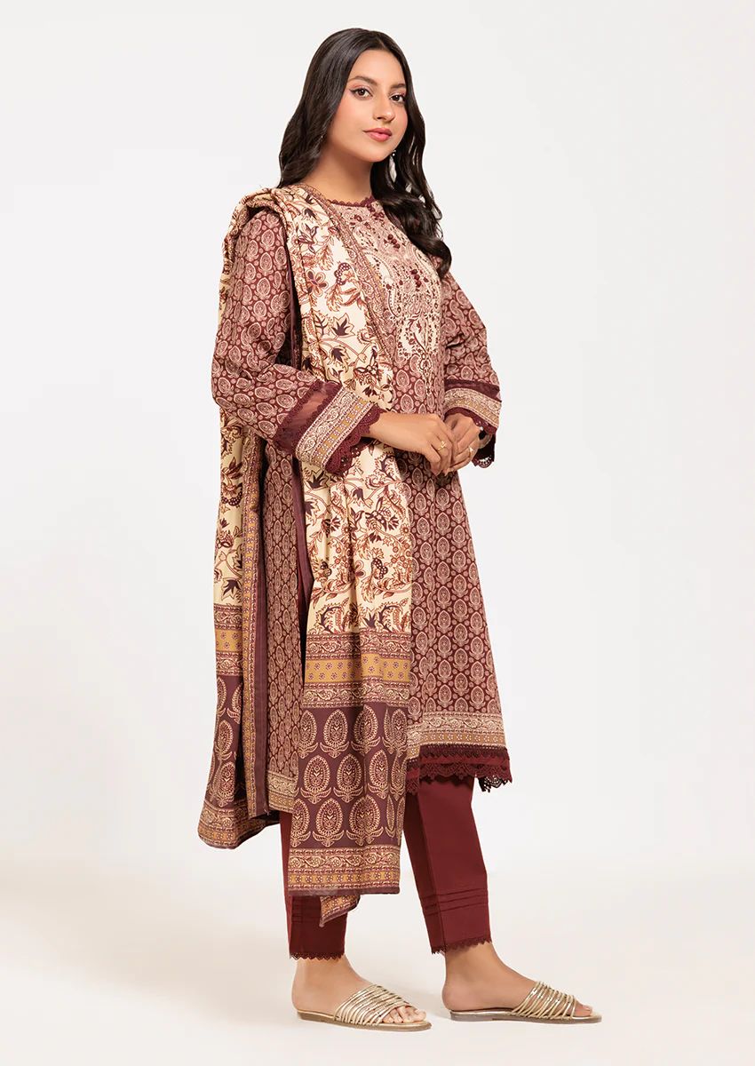 MAROON-KHADDAR-3 PIECE (WS2243P24) - Image 5