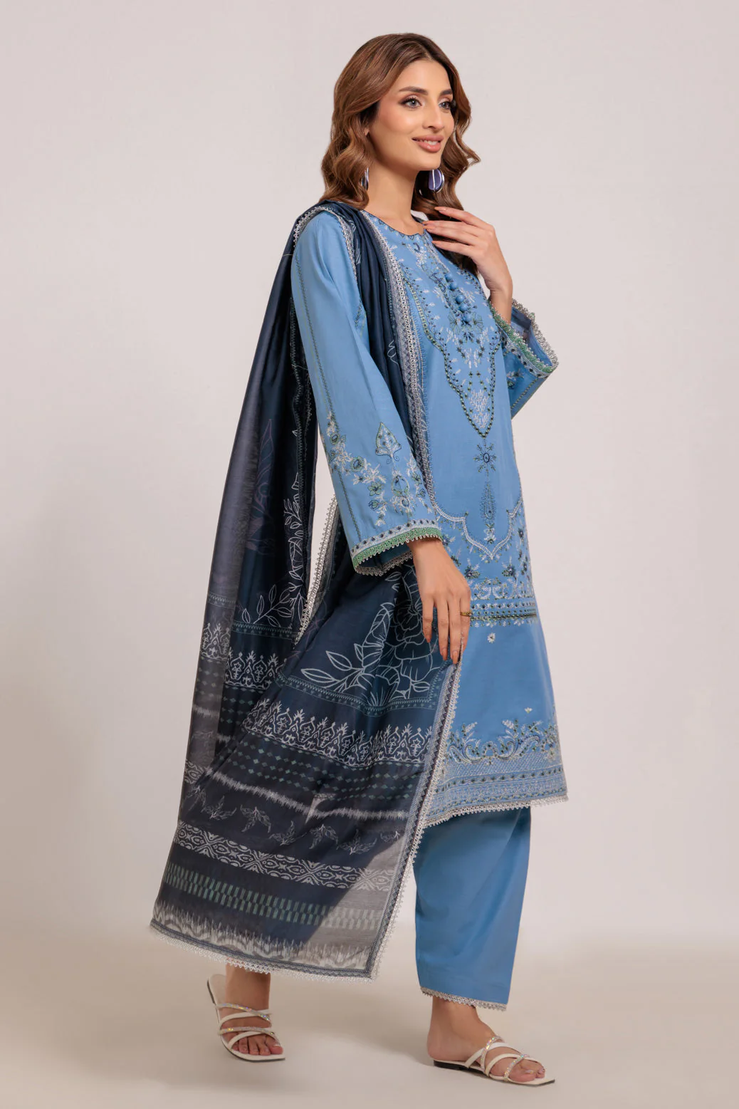 BLUE-KHADDAR-3 PIECE (WS2243P39) - Image 3