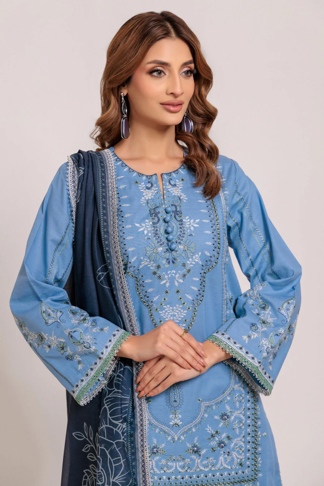 BLUE-KHADDAR-3 PIECE (WS2243P39) - Image 4