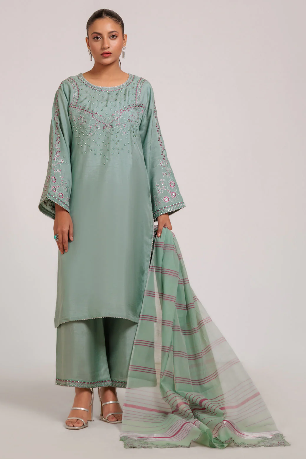 S-GREEN-SILK-3 PIECE (WS5243P07)