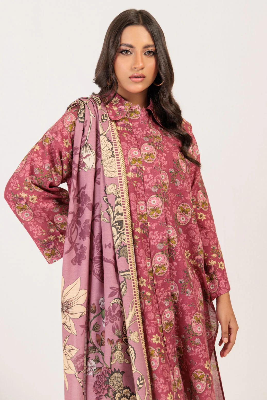 BURGUNDY-KHADDAR-3 PIECE (WS6243P101) - Image 2