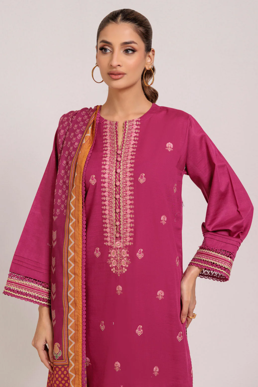 HOT-PINK-KHADDAR-3 PIECE (WS6243P103) - Image 4