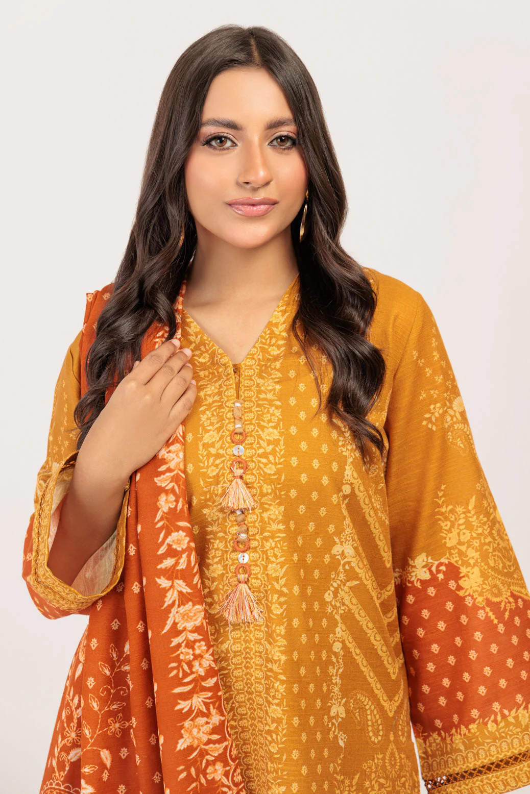 MUSTARD-KHADDAR-3 PIECE (WS6243P46) - Image 2