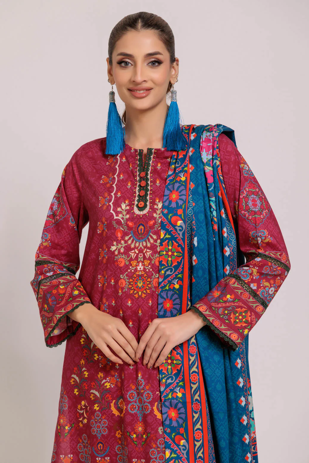 RED-VISCOSE-3 PIECE (WS6243P65) - Image 2