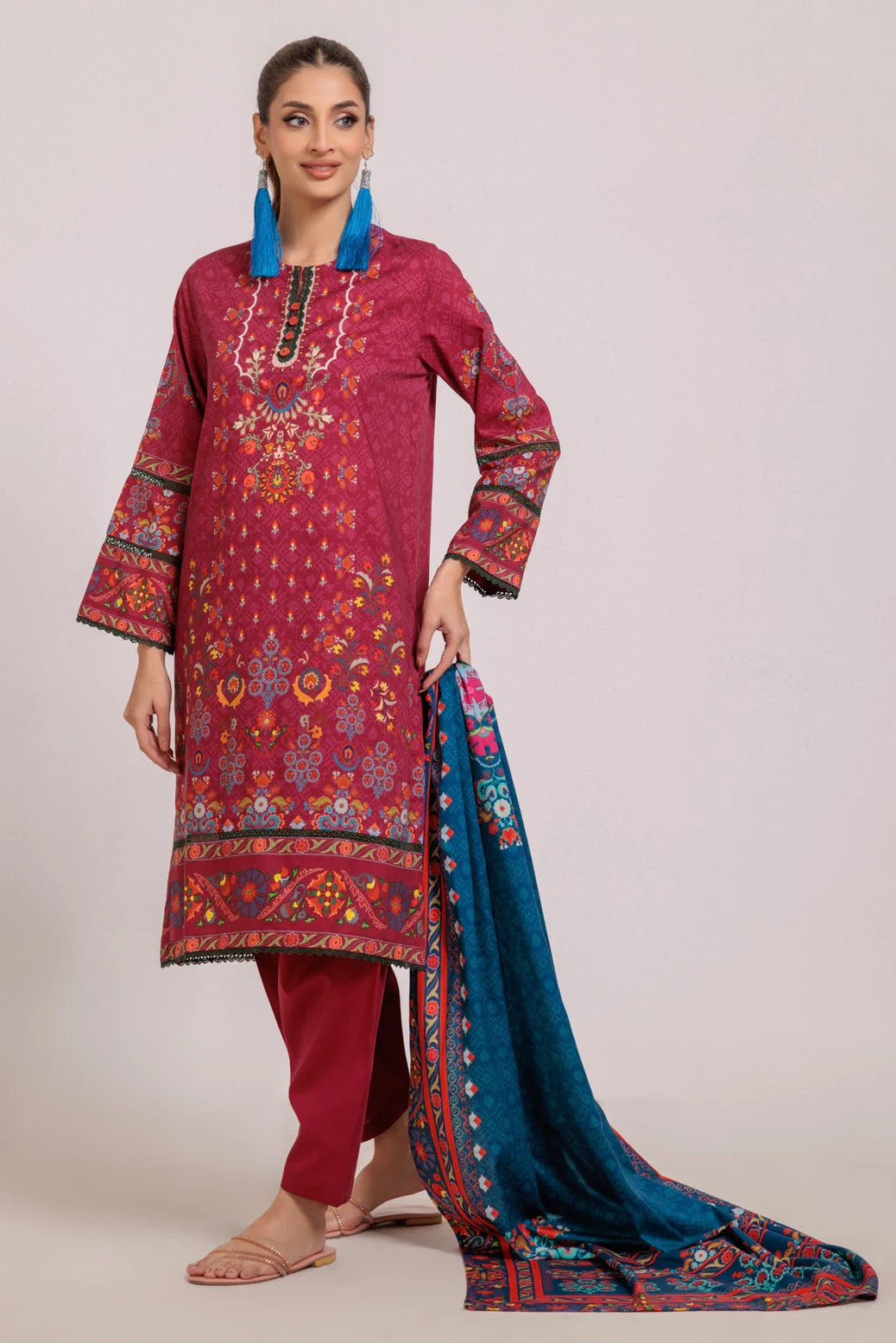 RED-VISCOSE-3 PIECE (WS6243P65) - Image 3