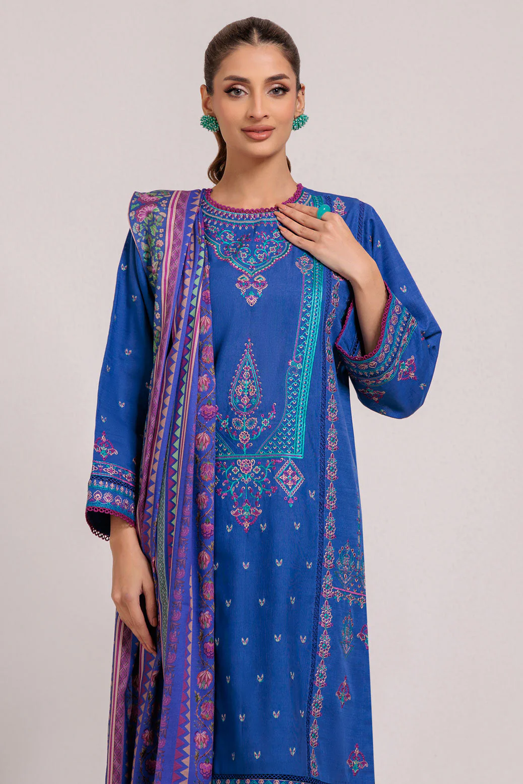 BLUE-KHADDAR-3 PIECE (WS6243P70) - Image 2