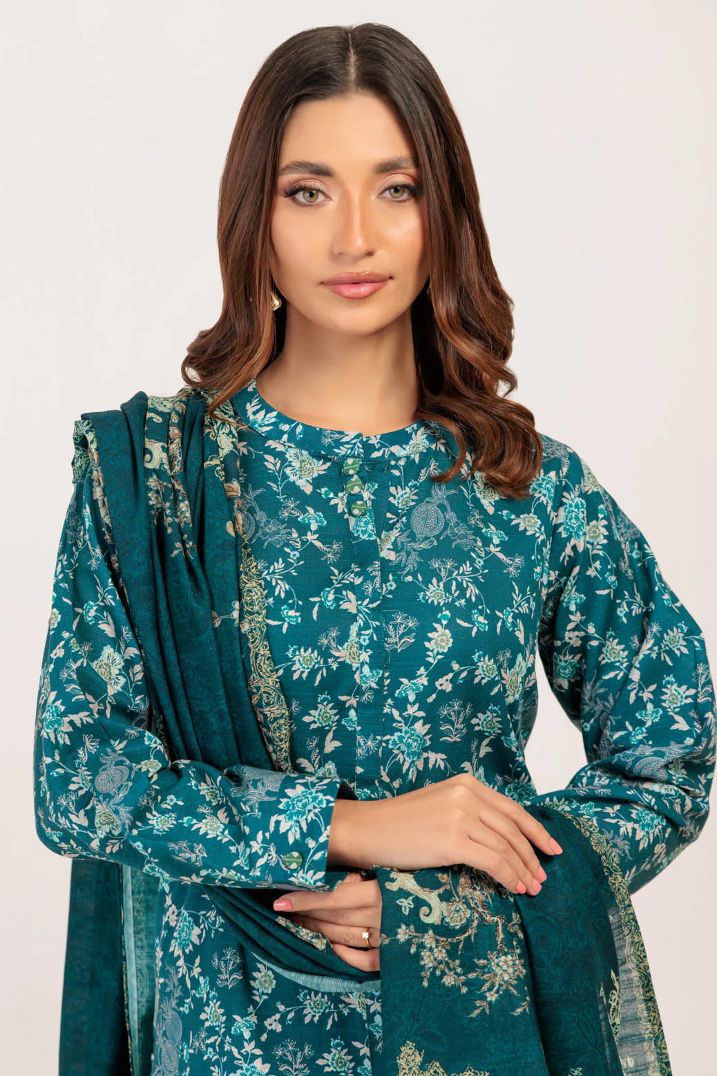 TEAL-KHADDAR-3 PIECE (WS6243P83) - Image 2