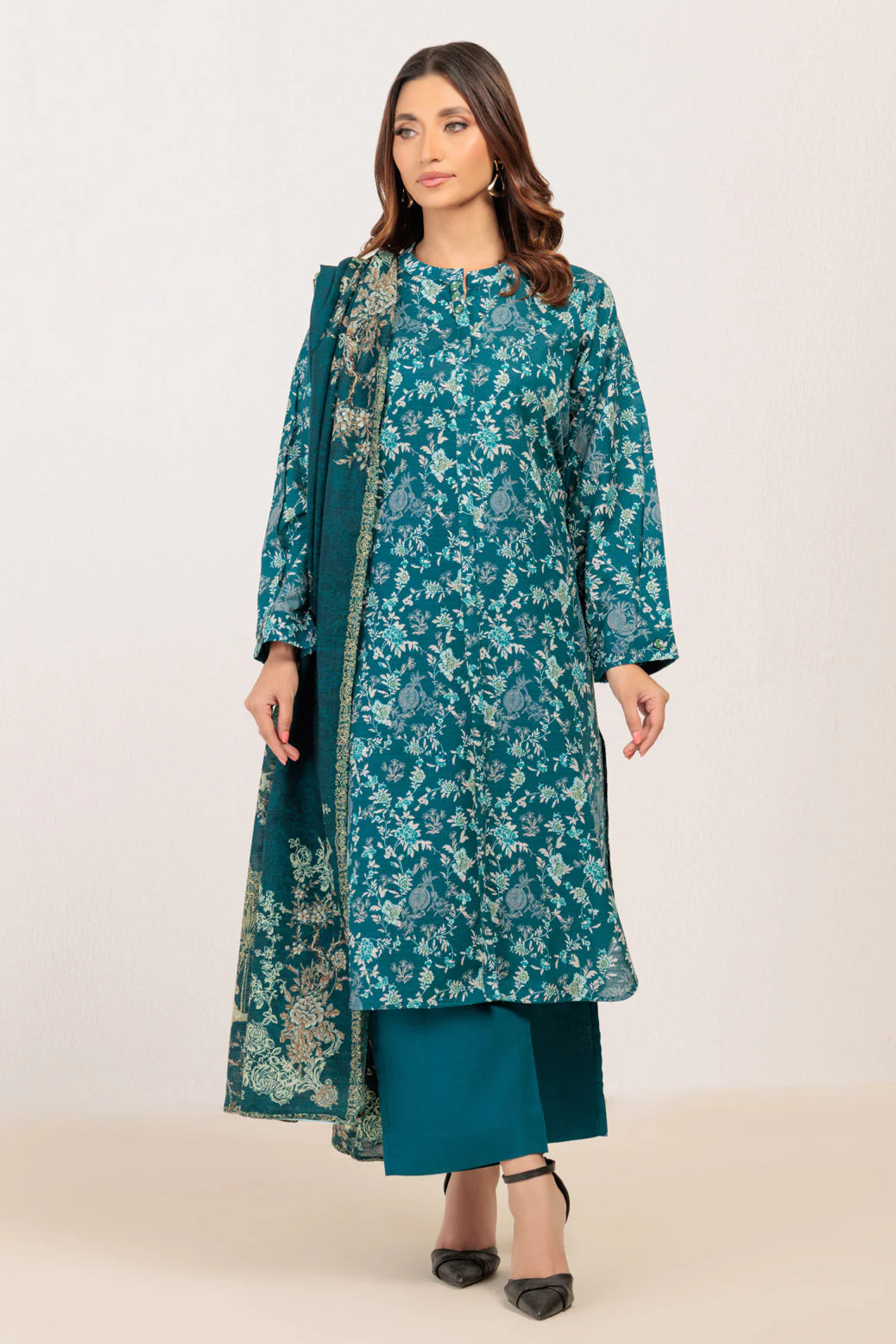 TEAL-KHADDAR-3 PIECE (WS6243P83) - Image 3