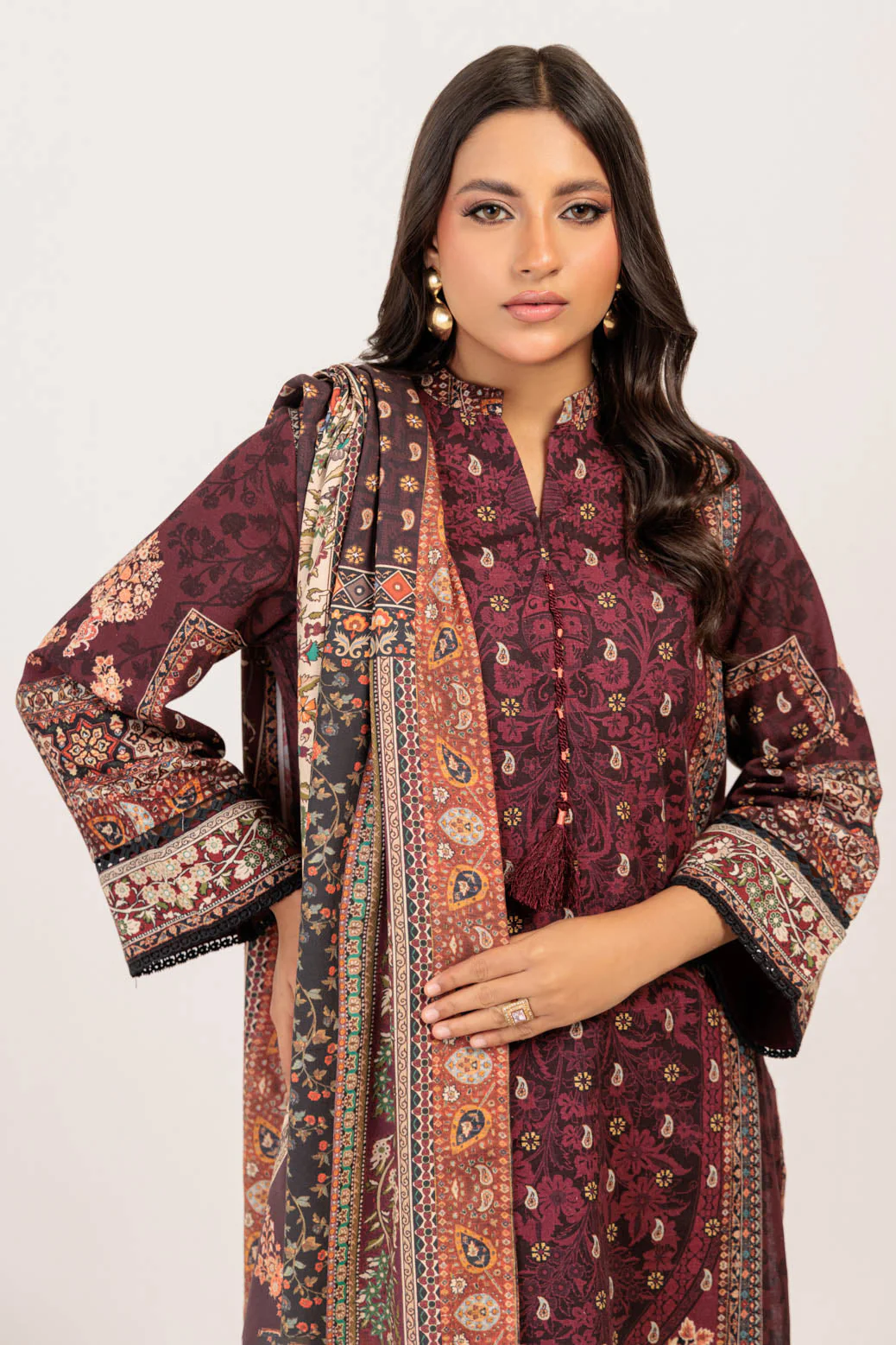 MAROON-KHADDAR-3 PIECE (WS6243P95) - Image 2