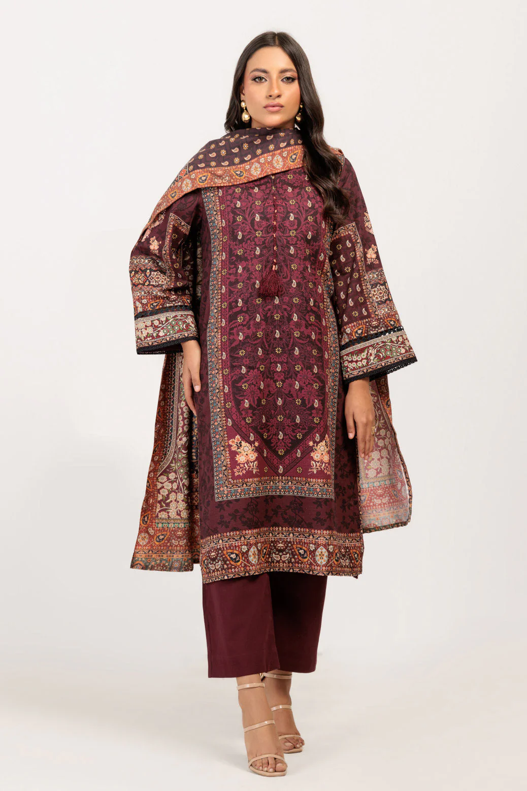 MAROON-KHADDAR-3 PIECE (WS6243P95) - Image 5