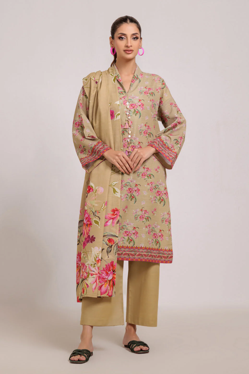 BEIGE-KHADDAR-3 PIECE (WS7243P53) - Image 3