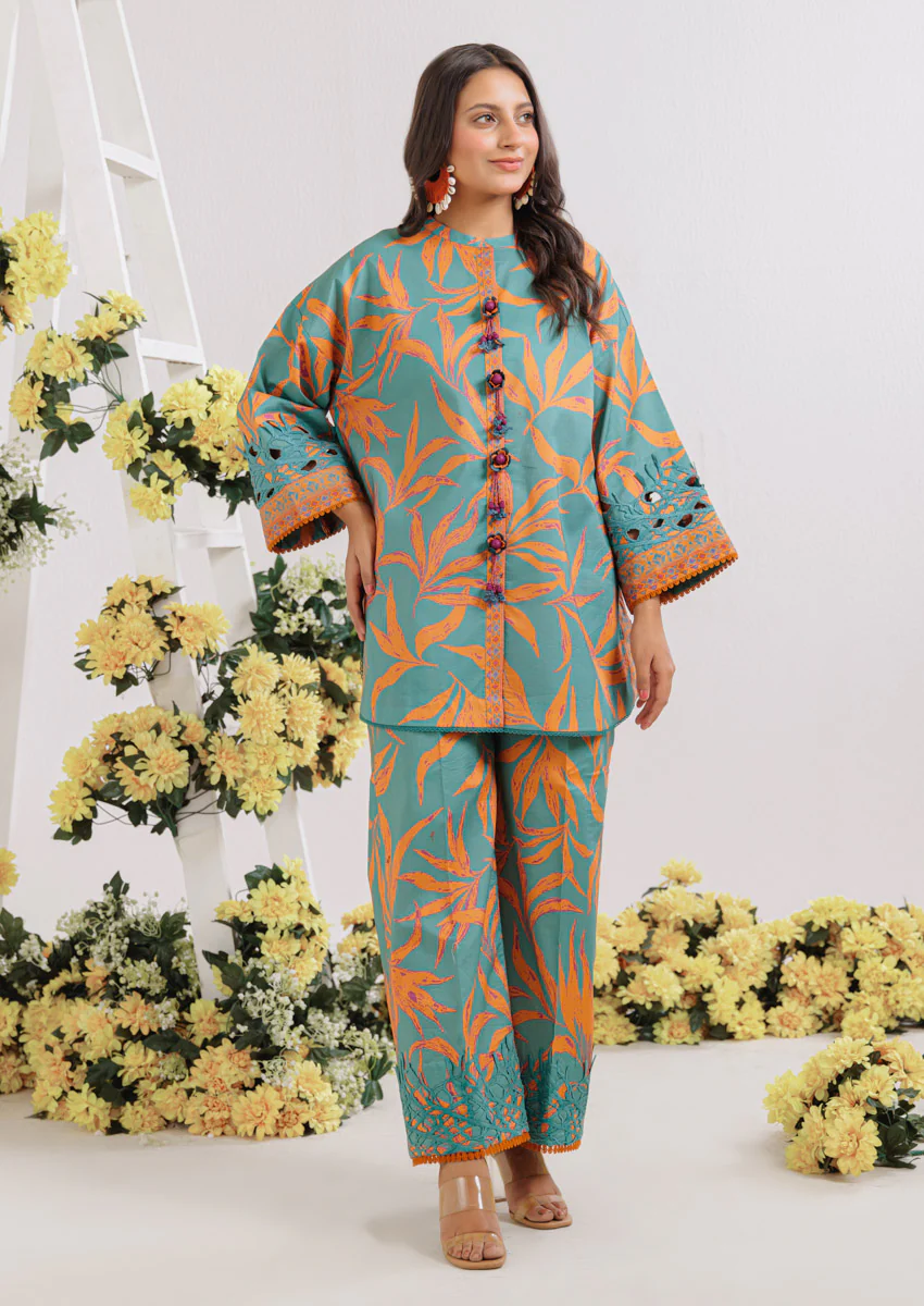 Teal Leaves - 2 Pc (WU25ST2029) - Image 3