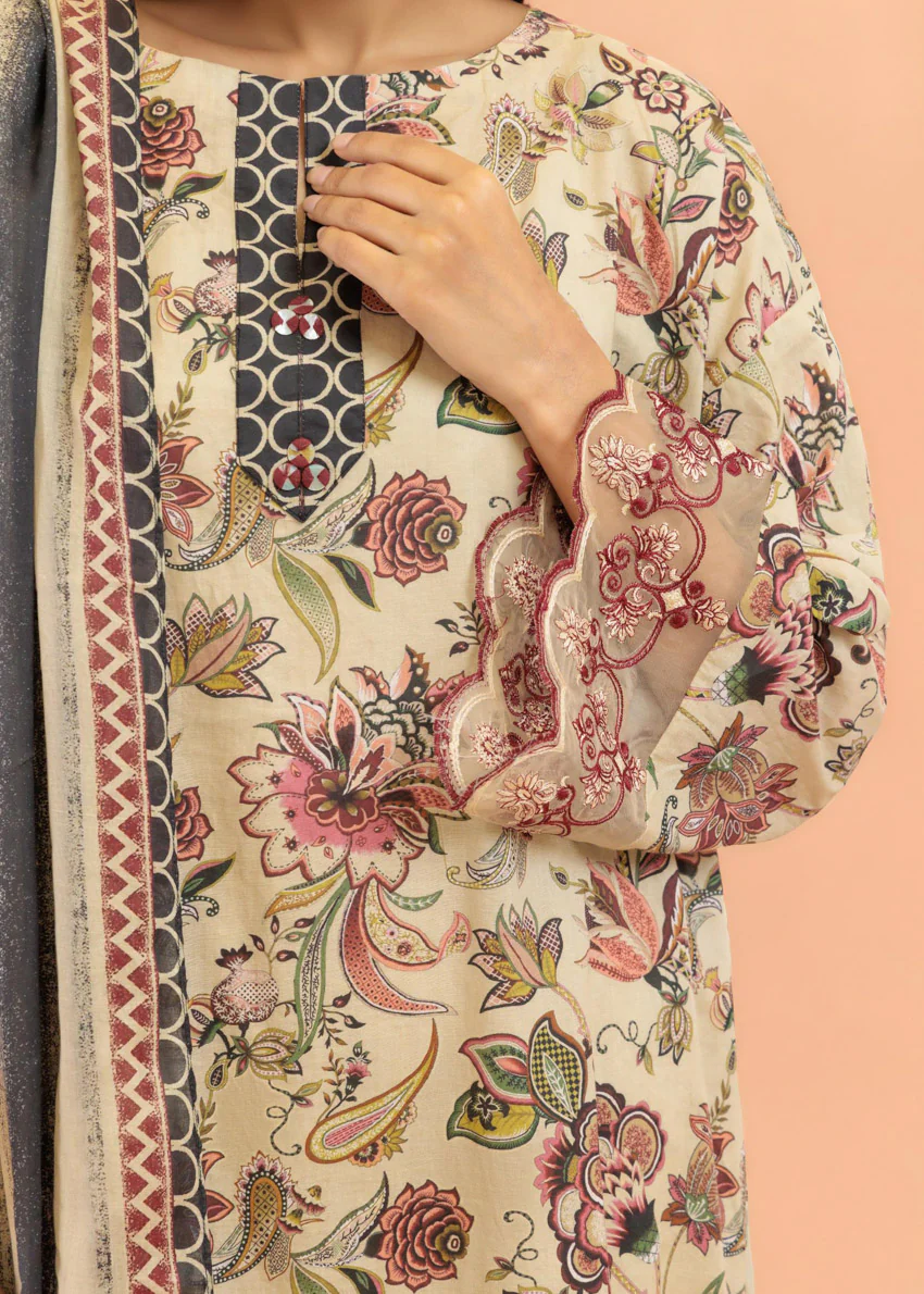 Beige-Lawn-3 Piece (WU3PPBS25KA7A14P) - Image 7