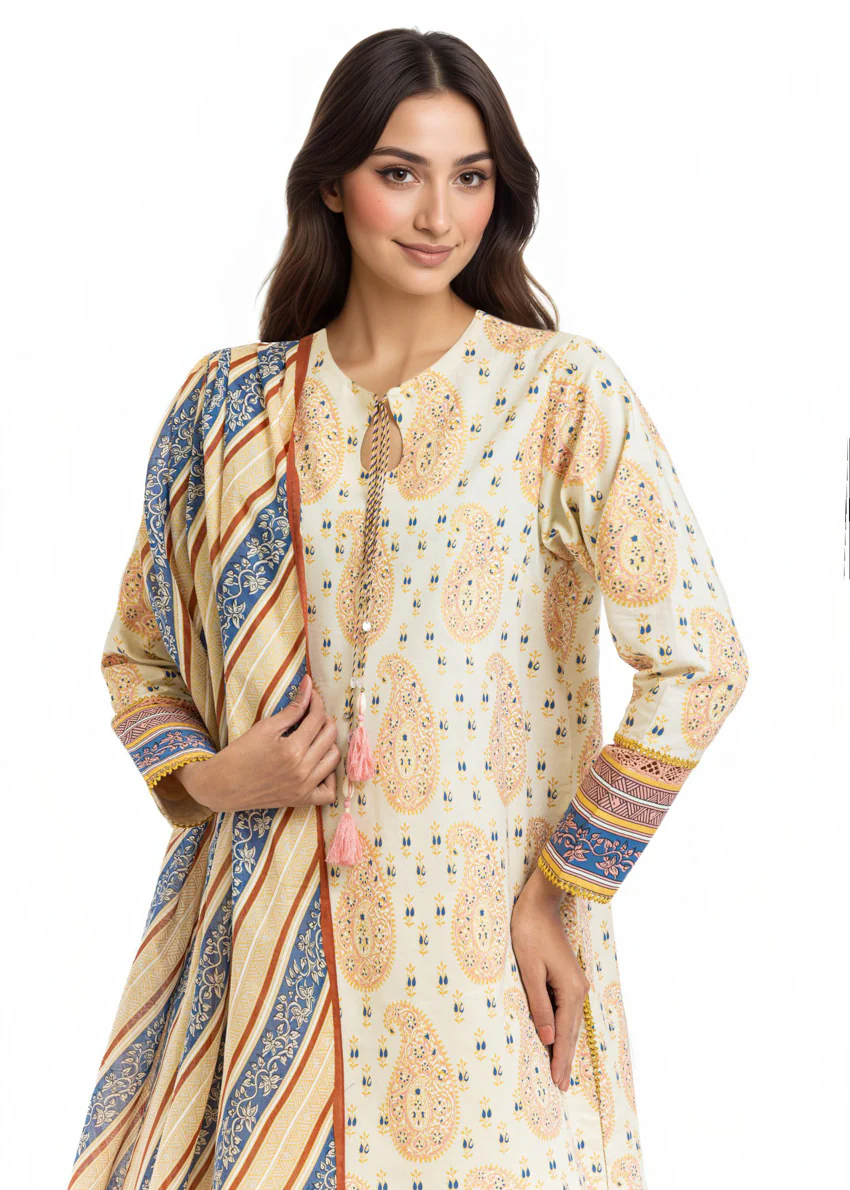 Mughal Paisley - 3 Pc (WU3PPBS26LI1F18) - Image 5