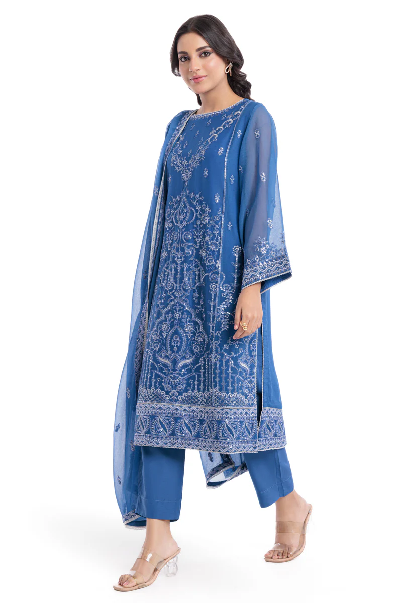 Blue-Chiffon-3 Piece (WU3PSLS25AF13P) - Image 4