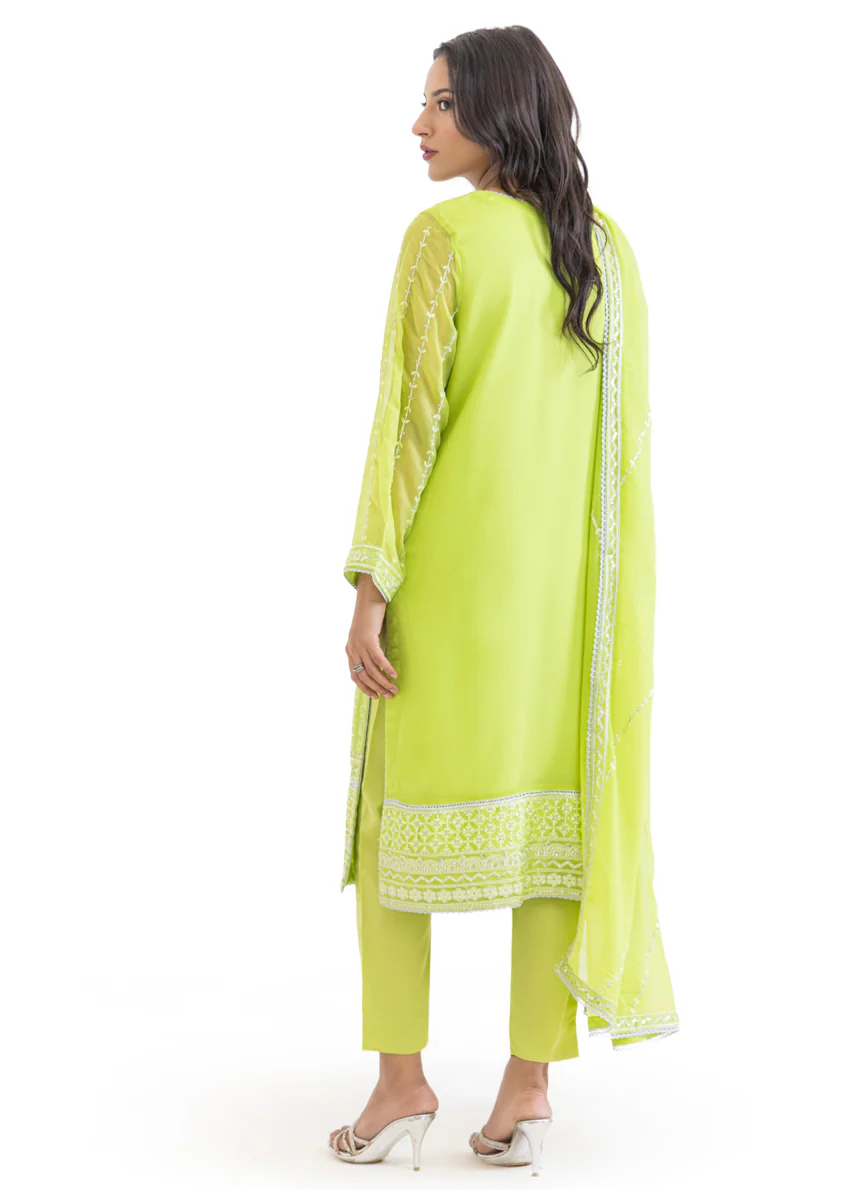 Green-Chiffon-3 Piece (WU3PSLS25AF3P) - Image 3
