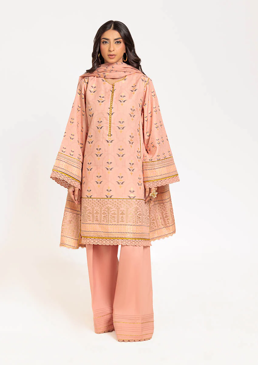 Peach-Jacquard-3 Pc (WUS25J3004)