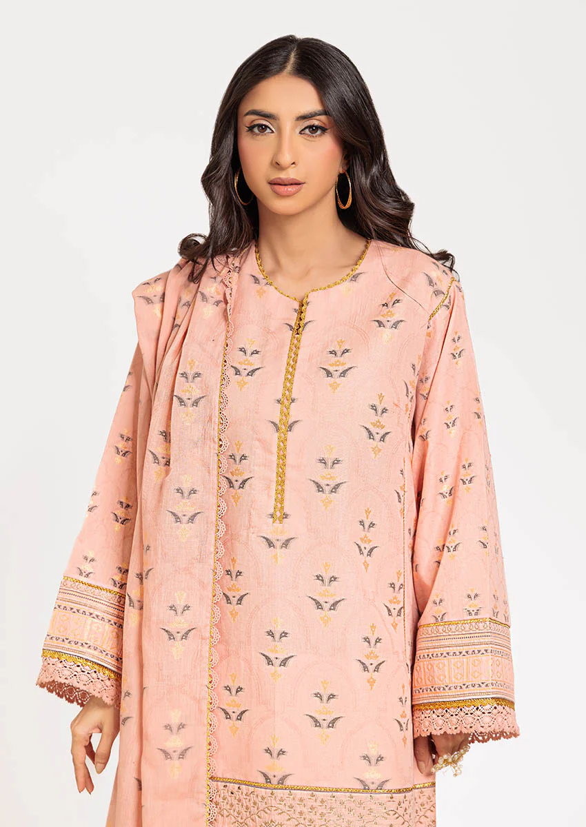 Peach-Jacquard-3 Pc (WUS25J3004) - Image 5