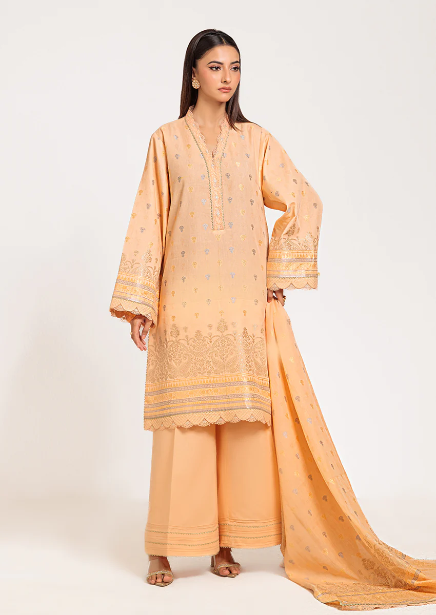 Peach-Jacquard-3 Pc (WUS25J3017) - Image 3
