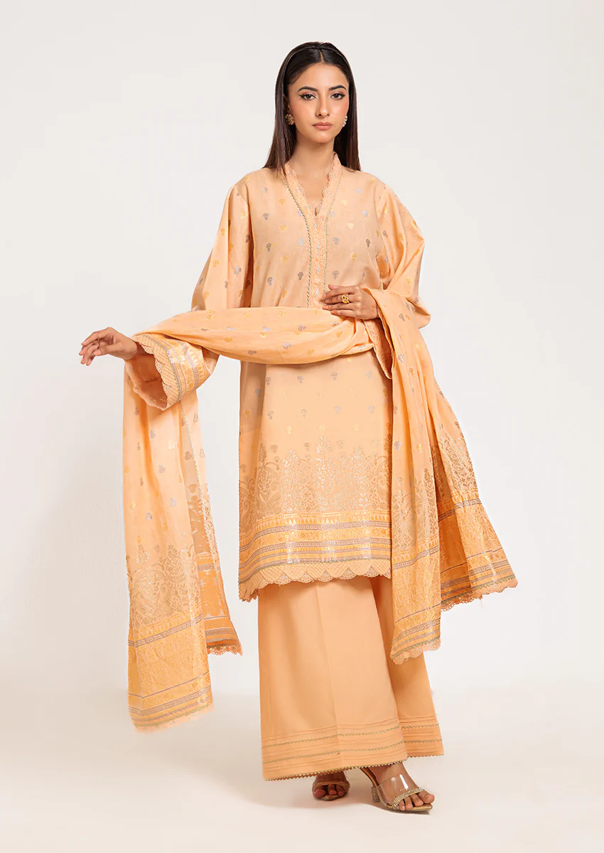 Peach-Jacquard-3 Pc (WUS25J3017) - Image 4