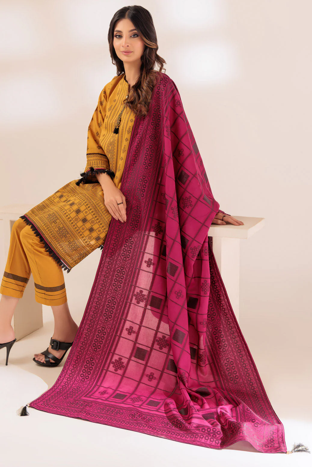 YELLOW-JACQUARD-3 PIECE (PWJ2233P22) - Image 4