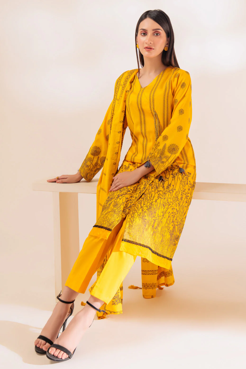 YELLOW-JACQUARD-3 PIECE (PWJ3233P07) - Image 3