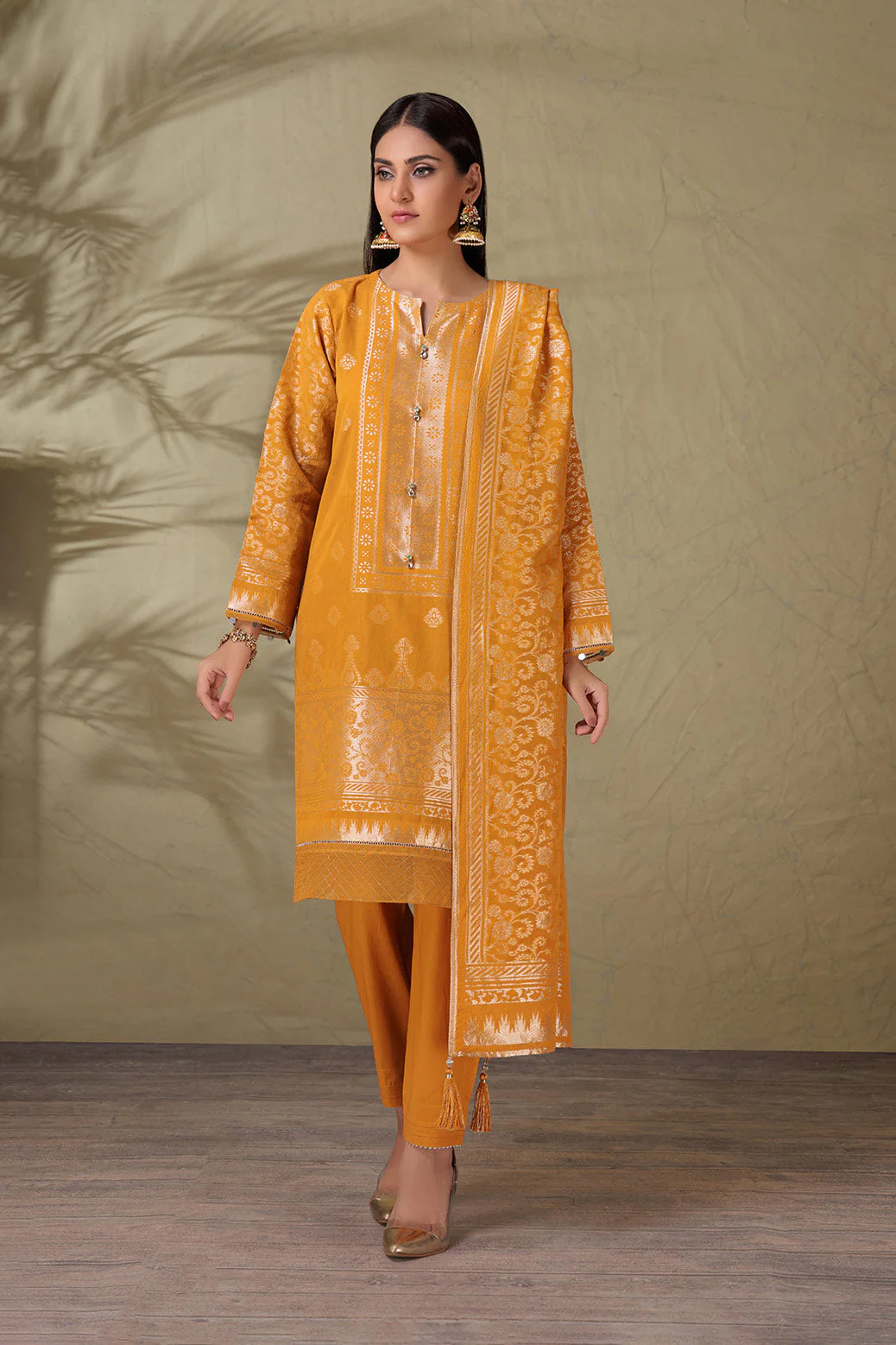 YELLOW-JACQUARD-3 PIECE (PWJ5233P08) - Image 4